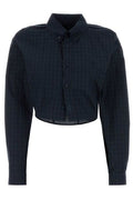 Gucci Cropped Checked Poplin Shirt