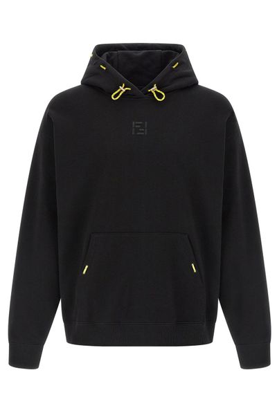 Fendi FF Embroidered Drawstring Hoodie