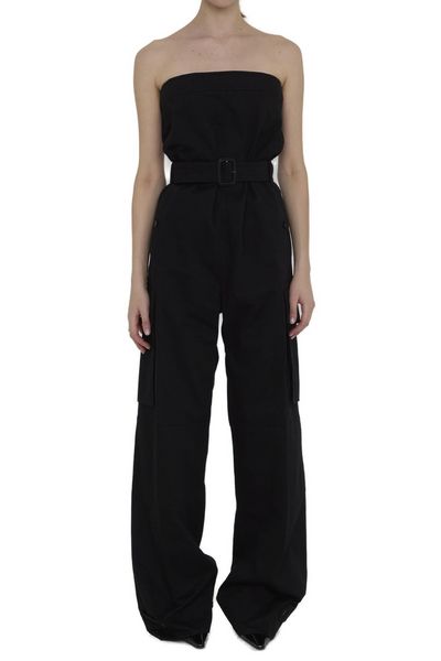 Saint Laurent Cassandre Strapless Jumpsuit