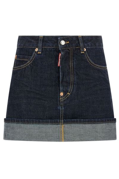 Dsquared2 Logo Detail Denim Skirt
