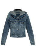 Alaïa Hooded Cropped Denim Jacket