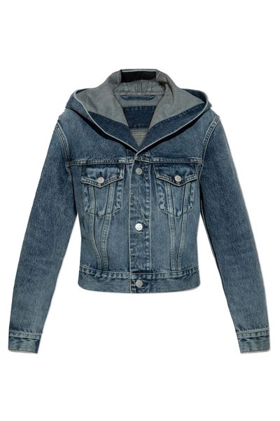 Alaïa Hooded Cropped Denim Jacket