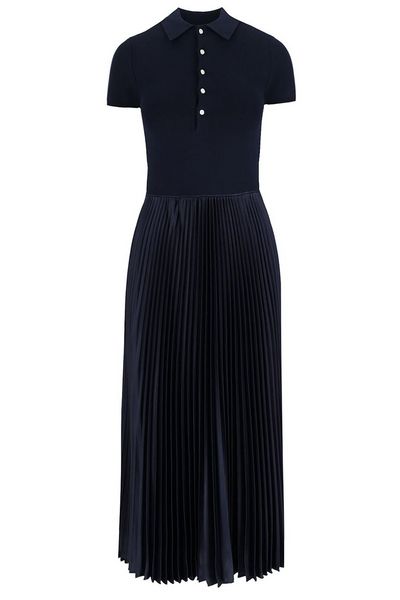 Polo Ralph Lauren Pleat Detailed Short-Sleeved Maxi Dress