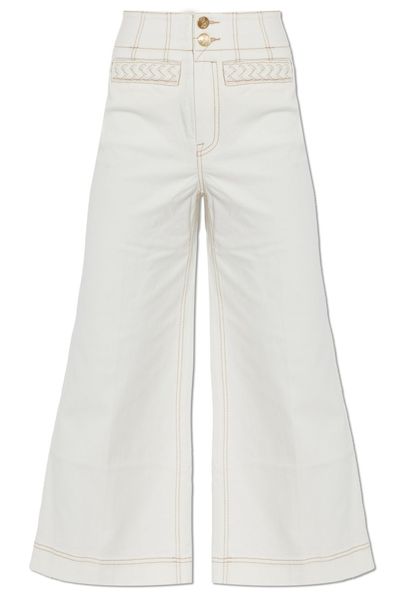 Zimmermann Contrasting Stitch Wide-Leg Jeans