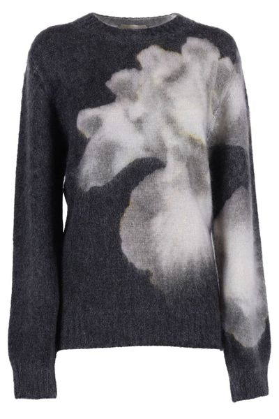 Alberta Ferretti Orchid Print Knitted Jumper