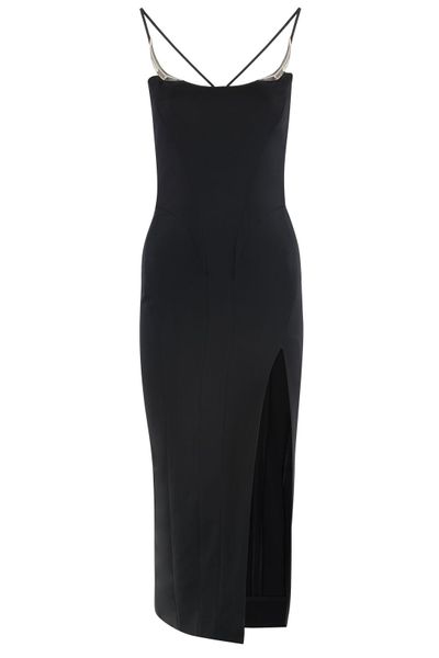 Mugler Metallic Detail Slit Dress