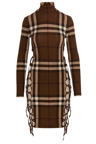 Burberry Braided Detailed Checked Dress