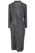 Yohji Yamamoto Tweed Back Lace Up Long Coat