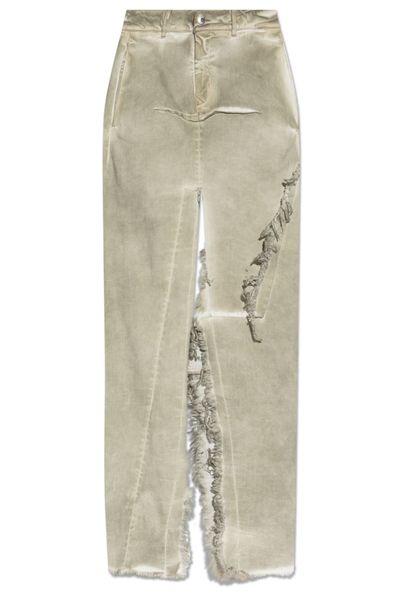 Rick Owens DRKSHDW Denim Sliced Distressed Skirt