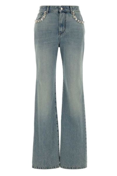 Alexander McQueen Straight-Leg Embellished Jeans