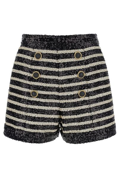 Balmain Horizontal Striped Embellished Shorts