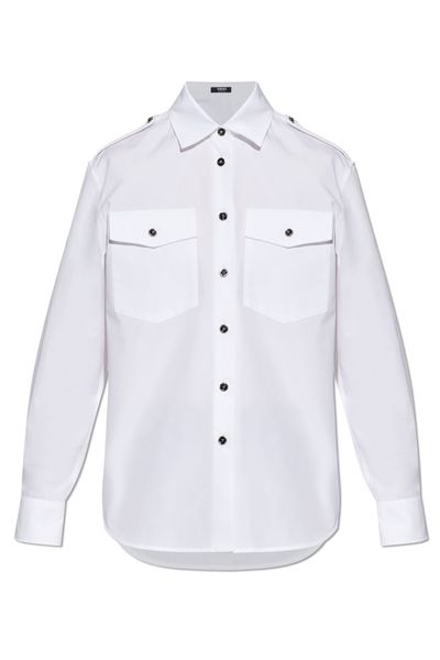 Versace Epaulettes-Embellished Long-Sleeved Shirt