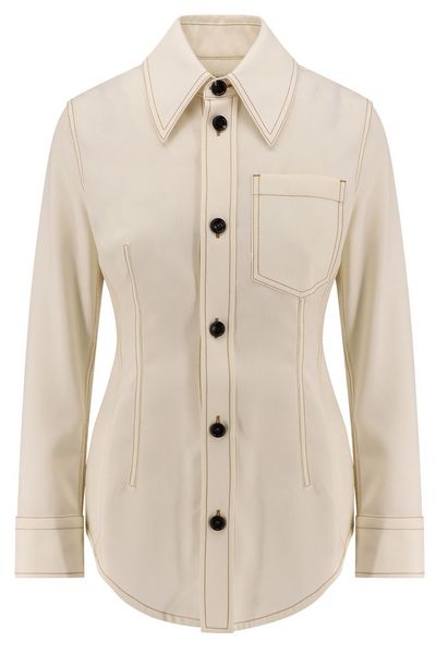 Bottega Veneta Contrast Stitched Fitted Shirt