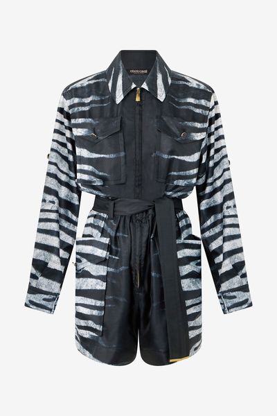 Roberto Cavalli Zebra Print Short Dress