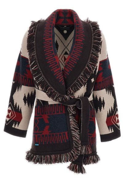 Alanui Icon Jacquard Fringed Cardigan