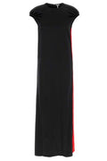 Loewe Cap-Sleeve Satin Maxi Dress