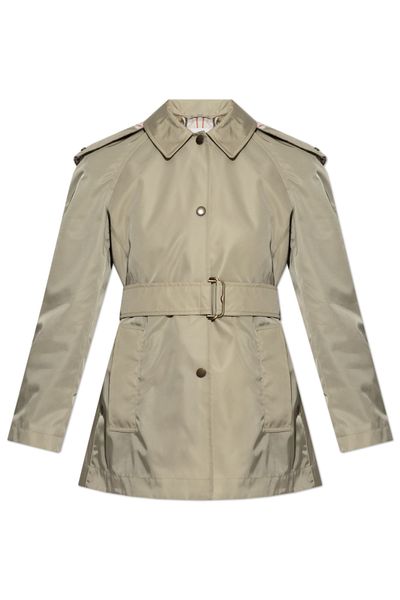 Burberry Belted Waist Hooded Trench Coat