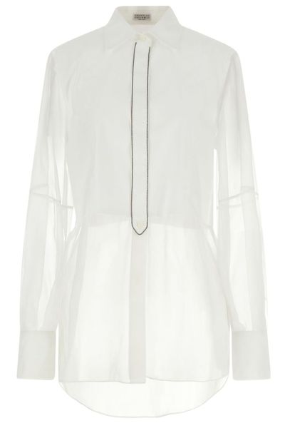 Brunello Cucinelli Double Layer Semi-Sheer Shirt