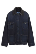 Prada Contrast-Collar Denim Jacket
