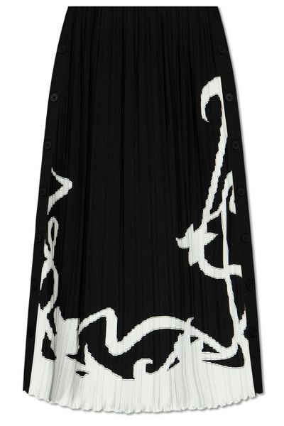 Lanvin Two-Toned Straight Hem Pleated Skirt