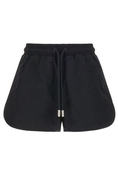 Off-White Drawstring Elastic Waist Shorts