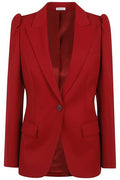 Alexander McQueen T-Bar Detailed Single Breasted Blazer