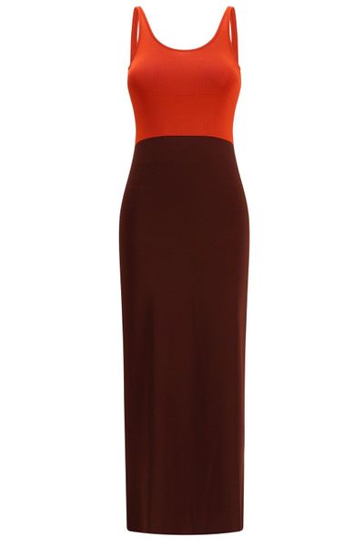 Fendi Scoop Neckline Long Dress
