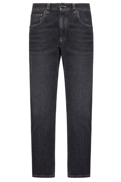 Brunello Cucinelli Logo Patch Straight Leg Jeans