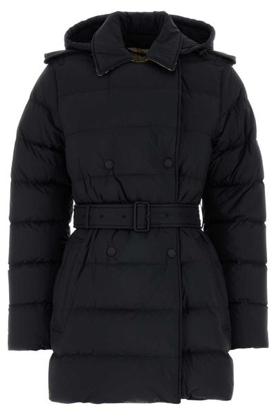 Burberry Double Breasted Belted Hooded Down Coat