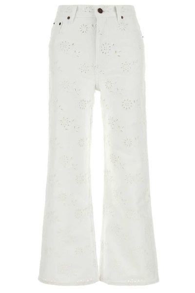 Chloé Embroidered Cropped Jeans