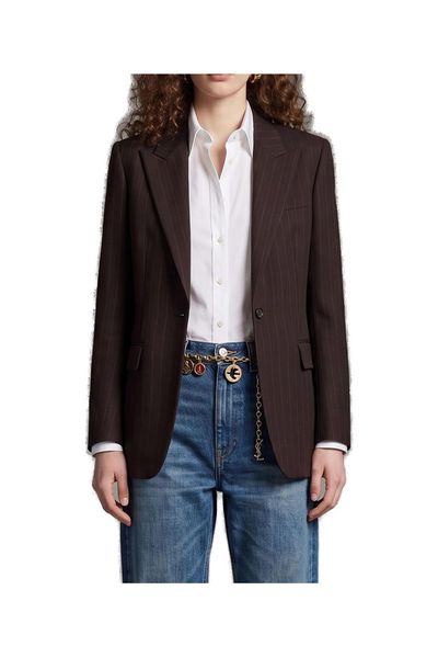 Saint Laurent Single-Breasted Striped Jacket