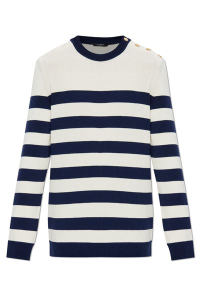 Balmain Stripe Patterned Jumper