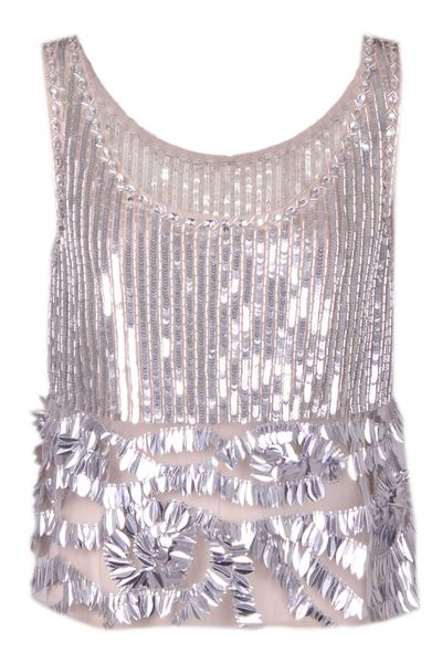 Alberta Ferretti Sequin Embellished Tank Top