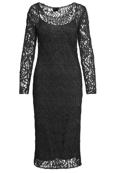 Tom Ford Lace Detailed Crewneck Pencil Dress