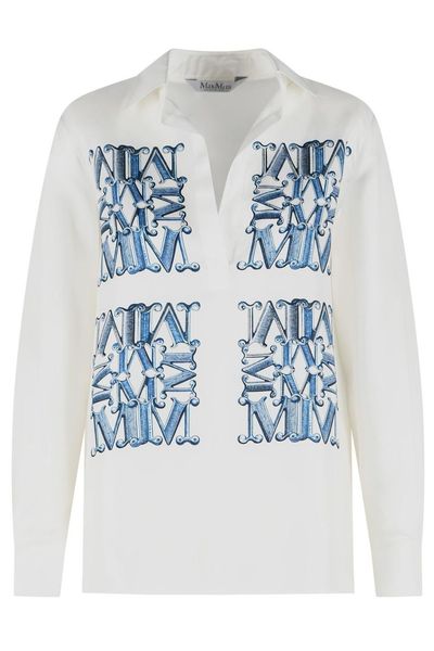 Max Mara Filtro Logo Printed Button-Up Shirt