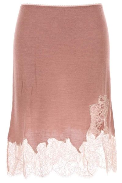 Fendi Lace Detailed Midi Skirt