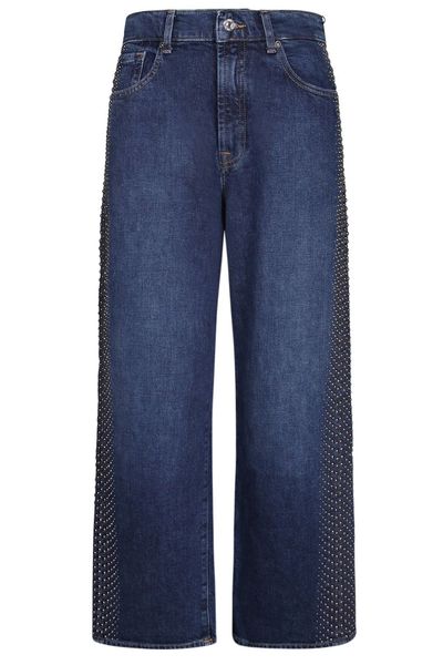 7 For All Mankind Studded Straight-Leg Jeans
