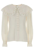 Chloé Oversized Collar Lace-Detailed Blouse