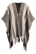 Fay Hook-Closure Fringed Poncho