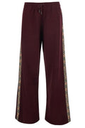 Burberry Checked-Band Wide-Leg Drawstring Pants