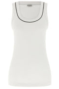 Brunello Cucinelli Shiny Trim Tank Top
