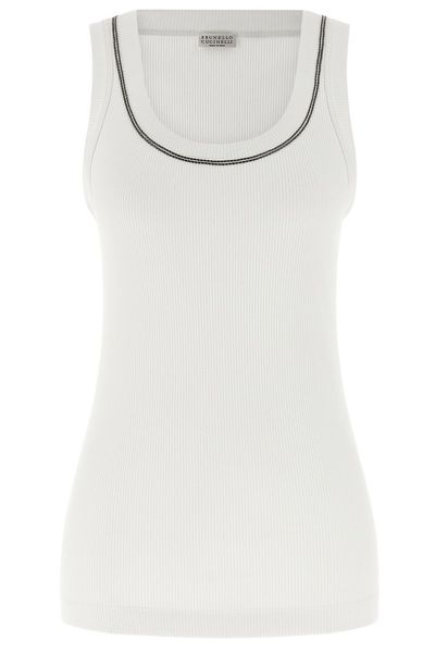 Brunello Cucinelli Shiny Trim Tank Top
