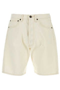 Prada Logo Patch Old Denim Bermudas