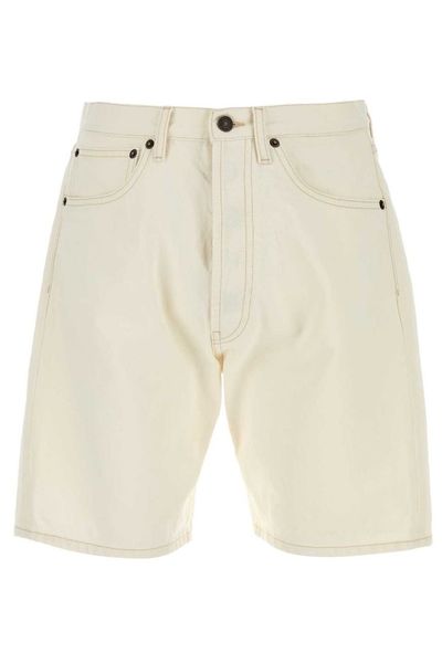 Prada Logo Patch Old Denim Bermudas