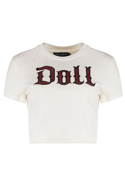 Dolce & Gabbana Distressed Cropped T-Shirt