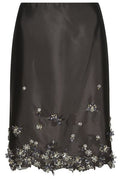 Prada Embellished Raw-Cut Hem Midi Skirt