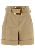 Balmain Belted Gabardine Shorts
