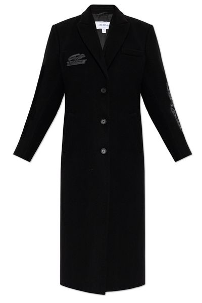 Off-White Single-Breasted Long Coat