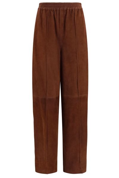 Fabiana Filippi Elasticated Waistband Wide-Leg Suede Pants