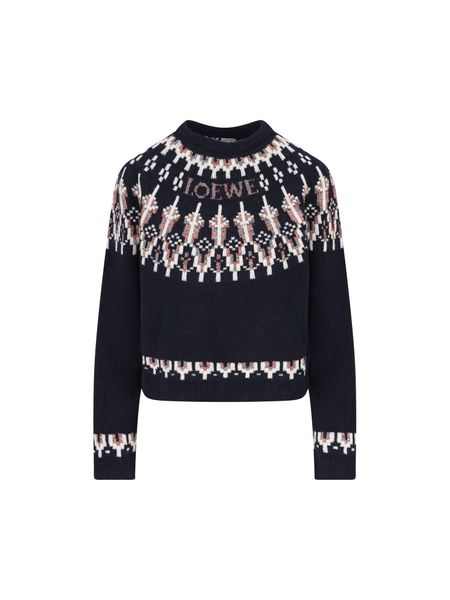 Loewe Fair Isle Pattern Crewneck Jumper